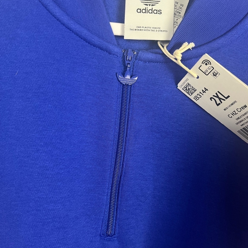 NWT ADICOLOR SEASONAL ARCHIVE HALF-ZIP CREW SWEATSHIRT size 2xl - Picture 4 of 5